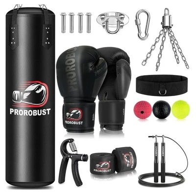 Boxsack-Set 120cm PU Heavy Duty inkl. 12Oz Boxhandschuhe für MMA Kickboxen - Bild 1 von 4