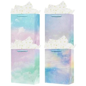 4Pcs 9" Small Size Birthday Gift Bag with Handles for Women Men Girls Boy Bab... - Picture 1 of 6