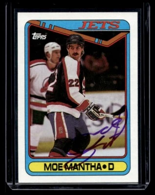 1990 Topps #354 Signed Moe Mantha Trading Card-Dan Fox Collection - Image 1 of 2