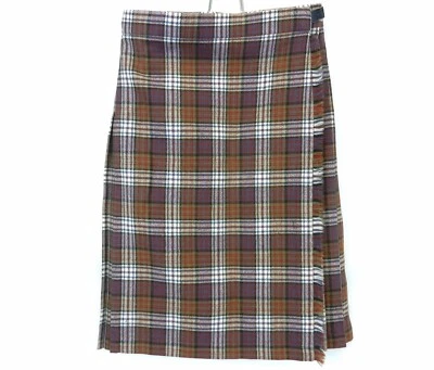 J Pringle Tartan Plaid Wool Wrap Around Rear Pleated Skirt Age 10 24" Waist S01 - Image 1 of 4