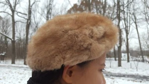 Vintage Designer 60er Fabiani Kaninchenfell Mütze, braun, 60er Jahre Kopfbedeckung, Winter - Bild 1 von 6