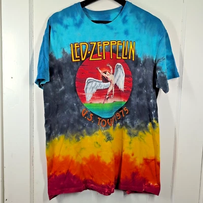 Led Zeppelin T-shirt Mens Large Angel Tie Dye Icarus US Tour 1975 Graphic Retro - Image 1 of 4