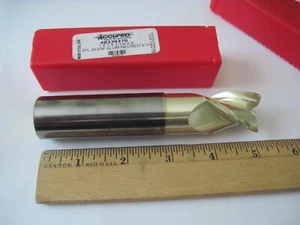 1" Carbide Radius End Mill 1" x 1-1/4" x 5" 3FL, .060R, ZrN, Accupro 48339378 - Picture 1 of 6
