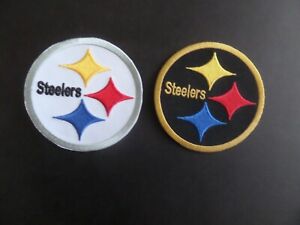 LOT OF 2-PITTSBURGH STEELERS  FOOTBALL" EMBRODIERED IRON ON PATCH FREE TRACKING