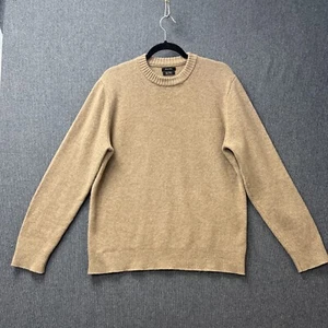 Massimo Dutti mens jumper size large wool cashmere crew neck camel light brown - Picture 1 of 23