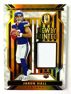 2023 Gold Standard Jaren Hall Jersey PATCH RC SP #/49 Newly Minted Vikings! - Picture 1 of 3