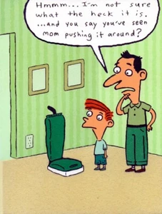 Funny HAPPY BIRTHDAY Card FOR DAD, Vacuum Mystery - American Greetings +Envelope - Picture 1 of 4