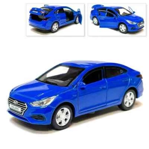 Hyundai Solaris Metal Model Diecast Car Scale, Collectible Toy Cars, blue, 1/36 - Picture 1 of 7
