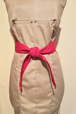 Red Cotton Obi Kimono Waist Sash 52" long OR Waist Belt, Neck Sash - Image 1 of 4