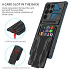 Armor Stand Card Slot Case For Samsung S23 S22 Ultra S21 S24 A54 A34 A14 Cover
