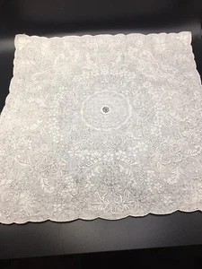 MAGNIFICENT ANTIQUE Madeira Floral Wedding Hankie W/ pale Grey Bridal Perfection - Picture 1 of 12