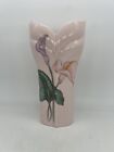 Vintage Postmodern Yamaji Pink Vase Calla Lilies Porcelain Flowers 7” Japan