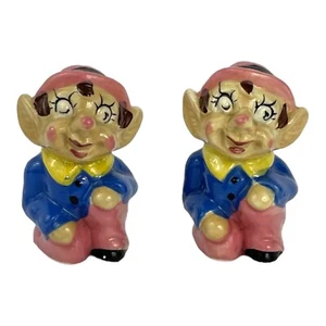 Vintage Elf/Pixie/Pinocchio Salt and Pepper shakers 1950’s RARE Kitsch Japan - Picture 1 of 7