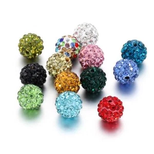 Bola de discoteca arcilla polimérica estrás cristal cuentas redondas suministros para hacer joyas 1 - Imagen 1 de 38
