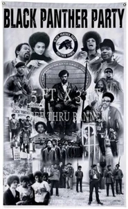 BLACK PANTHER PARTY FLAG . 3Ft. X 5Ft. BANNER.  BLACK PANTHER COLLAGE POSTER - Picture 1 of 1