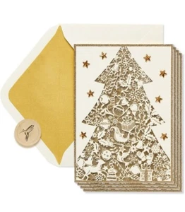 Papyrus verpackte Weihnachtskarten frohe Weihnachten und wunderbar neu. 8 Stück - Bild 1 von 6