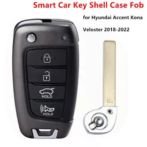 for Hyundai Accent Kona Veloster 2018-2022 4 Button Smart Car Key Shell Case Fob - Picture 1 of 5
