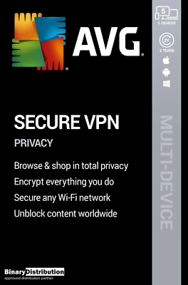 AVG Secure VPN 2025 - 5 Device - 2 Years [Download] - Image 1 of 4