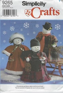 Simplicity 9265 Snowmen People and Clothing UNCUT - Foto 1 di 2
