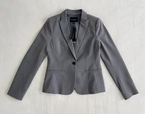 BANANA REPUBLIC BLAZER CLASSICO DONNA LAVABILE IN LAVATRICE ELASTICIZZATO GRIGIO TAGLIA 2 $178 - Foto 1 di 10