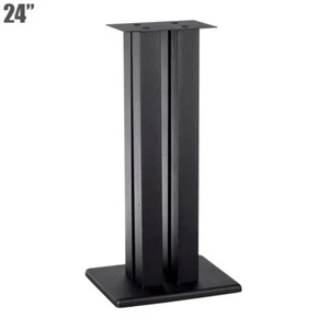 24" Speaker Stand Platform Durable Steel Design with Adjustable Spikes Black - Picture 1 of 4