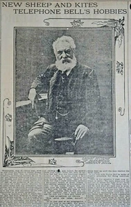 Rare 1906 St. Louis Newspaper Page - Alexander Graham Bell Profile - Picture 1 of 2