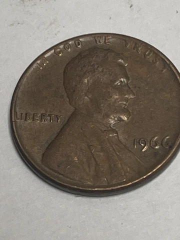 Liberty 1966 One Cent Coin No Mint Mark. Ungraded.circulated. Clean See All Pics Cover
