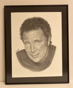TOM JONES - DRAWING BY ARTIST CHRIS BURNS - Professionally Framed 13" X 16 1/2" - Picture 1 of 10