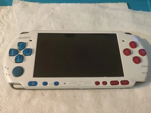 Sony PSP 3000 Console System White w Blue Red Buttons Custom w/ Charger import - Picture 1 of 10