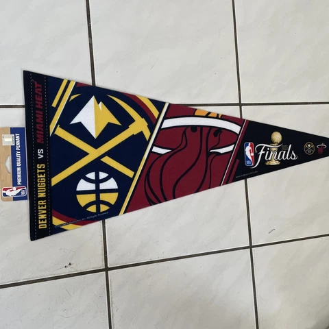 DENVER NUGGETS MIAMI HEAT DUELING PREMIUM PENNANT 12"X30" 2023 NBA FINALS🔥 Cover