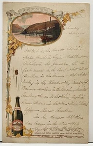 1913 Handwritten French & English Menu - Ruedeshieim Germany Stationeryon C2 - Picture 1 of 2