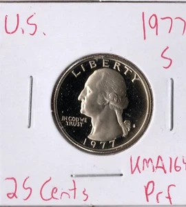 Moneta Stati Uniti 25 centesimi 1977 S KMA164a, prova - Foto 1 di 2