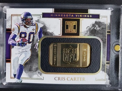 2018 Impeccable Cris Carter Gold NFL Shield 1/1 One of One 1/2 Troy Ounce 14k - Image 1 of 3
