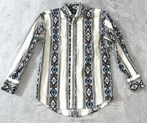 Wrangler Western Hemd Medium Southwestern Aztec Pearl Snap Cowboy Navajo Vintage - Bild 1 von 4