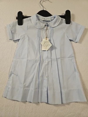 Feltman Brothers Blue Dot Collared Daygown, NB - Image 1 of 4