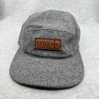 Sombrero de fieltro Crux Brewing 5 paneles con correa gris parche y correa de cuero PU Foto 1 de 4