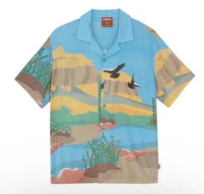 NWT Staple Pigeon Desert Landscape Camp Shirt XXL Casual Button Down Art To Wear - Image 1 of 4