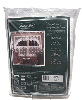 Cesta de manzana Heritage de encaje 60"x30" nivel color blanco nueva en paquete Foto 1 de 4