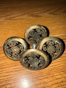 Lote de 4 perillas de cajón decorativas redondas vintage para armario de dormitorio con tornillos - Imagen 1 de 3