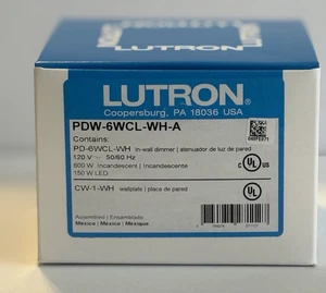 Lutron Caseta Smart Lighting Dimmschalter Wand- und Deckenleuchten PDW-6WCL-WH-A - Bild 1 von 3