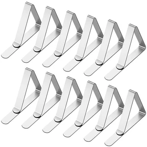 HOOSUN Tablecloth Clips Stainless Steel Picnic Table 2.95 inches, 12 Pack - Picture 1 of 6