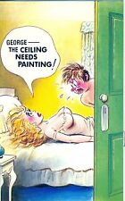 POSTCARD BAMFORTH COMIC No 770 Pretty girl Boobs In bed Ceiling needs painting