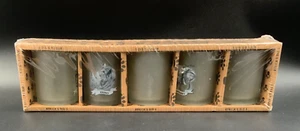 5er Set Neu im Karton Afrikanische Safari Tiere Mattierte Felsen Gläser 3-1/4" - Bild 1 von 7