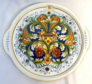 Ceramica Nova Deruta Large Italian Round Serving Platter With Handles - Picture 1 of 5
