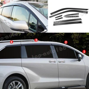 Black Window Visor Vent Shades Sun Rain Guard trim For Toyota Sienna 2021-2024 - Bild 1 von 9