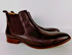 JOHNSTON & MURPHY Chelsea Dark Brown Leather Ankle Boots Style 20-2815 Size 12 M - Picture 1 of 11