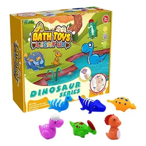 Light-Up Floating Dinosaur Bath Toys Set 6X Baby Bath Toy For Toddler - Picture 1 of 12
