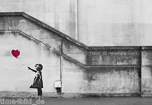 BANKSY Girl With a Balloon Chica con Globo Loft IMAGEN LIENZO ARTE (120x80cm) - Imagen 1 de 4