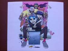 GORILLAZ GLOSSY STICKERS.2D-MURDOC-RUSSEL-NOODLE RARE MINT NEW 4" X 4 1/2"   