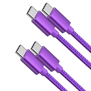 2-Pack Braided USB C Type-C Fast Charging Data SYNC Charger Cable Cord 3/6/10FT - Picture 1 of 65